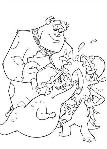 James Sulley Sullivan Plays With His Friends  Coloring Page